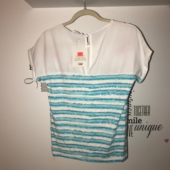 White and Turquoise embroider Top 😍 - Picture 3 of 4